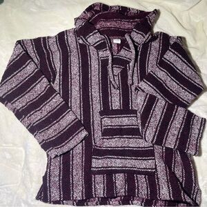 Artesanías Baja Hoodie XL Drug Rug Black White Red Pullover Beach Jacket